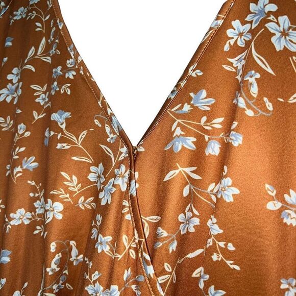 AMZ PLUS Plus Size V-Neck A-Line Faux Wrap Dress Size 2XL - Picture 4 of 7